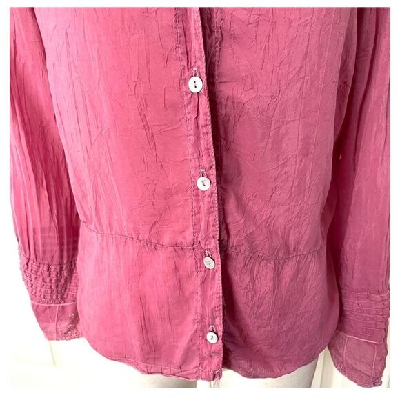 Johnny Was Collection pink rayon embroidered blouse - Picture 4 of 12